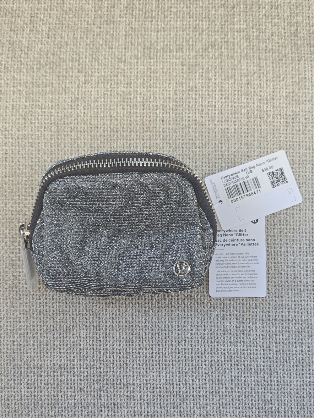 lululemon Everywhere Mini Belt Bag - Silver Glitter